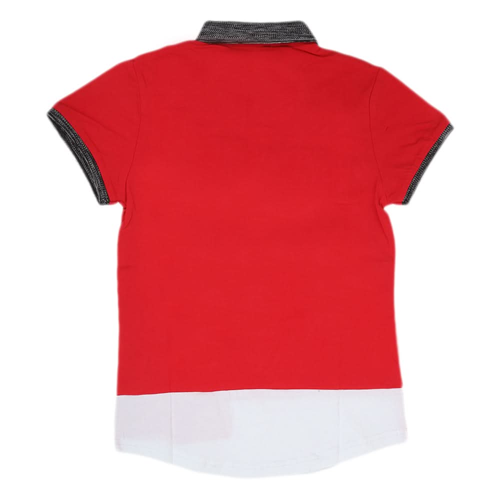 Boys Half Sleeves Round Neck T-Shirt - Red, Kids, Boys T-Shirts, Chase Value, Chase Value