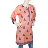 Women's Embroidered Kurti - Peach, Women, Ready Kurtis, Chase Value, Chase Value