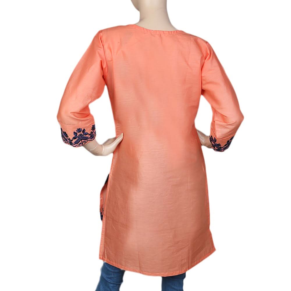 Women's Embroidered Kurti - Peach, Women, Ready Kurtis, Chase Value, Chase Value