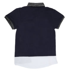 Boys Half Sleeves Round Neck T-Shirt - Navy Blue, Kids, Boys T-Shirts, Chase Value, Chase Value