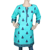 Women's Embroidered Kurti - Cyan, Women, Ready Kurtis, Chase Value, Chase Value