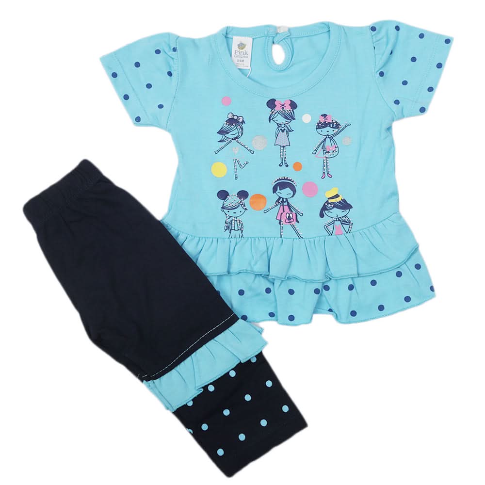 Newborn Girls Half Sleeves Suit - Blue, Kids, Newborn Girls Sets And Suits, Chase Value, Chase Value