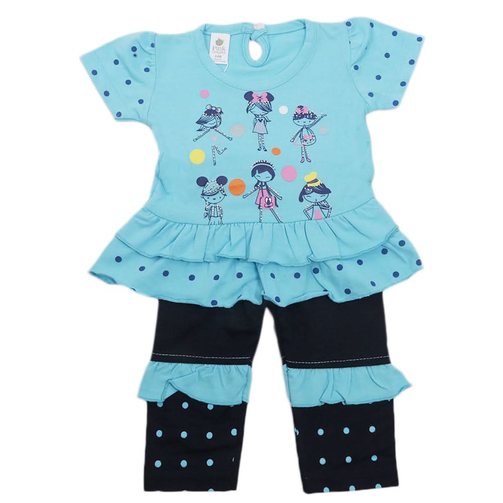 Newborn Girls Half Sleeves Suit - Blue, Kids, Newborn Girls Sets And Suits, Chase Value, Chase Value