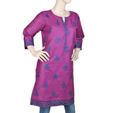 Women's Embroidered Kurti - Purple, Women, Ready Kurtis, Chase Value, Chase Value