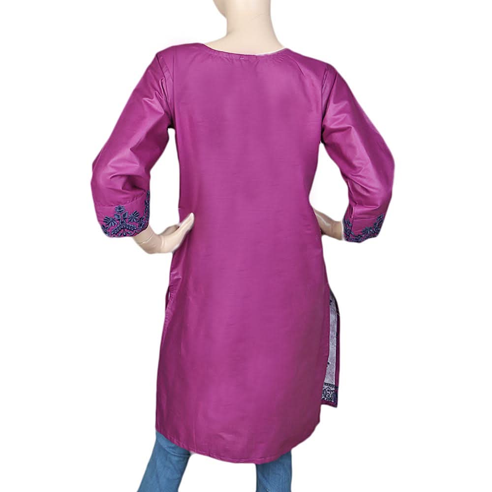 Women's Embroidered Kurti - Purple, Women, Ready Kurtis, Chase Value, Chase Value