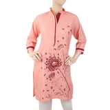 Women's Embroidered Kurti - Peach, Women, Ready Kurtis, Chase Value, Chase Value