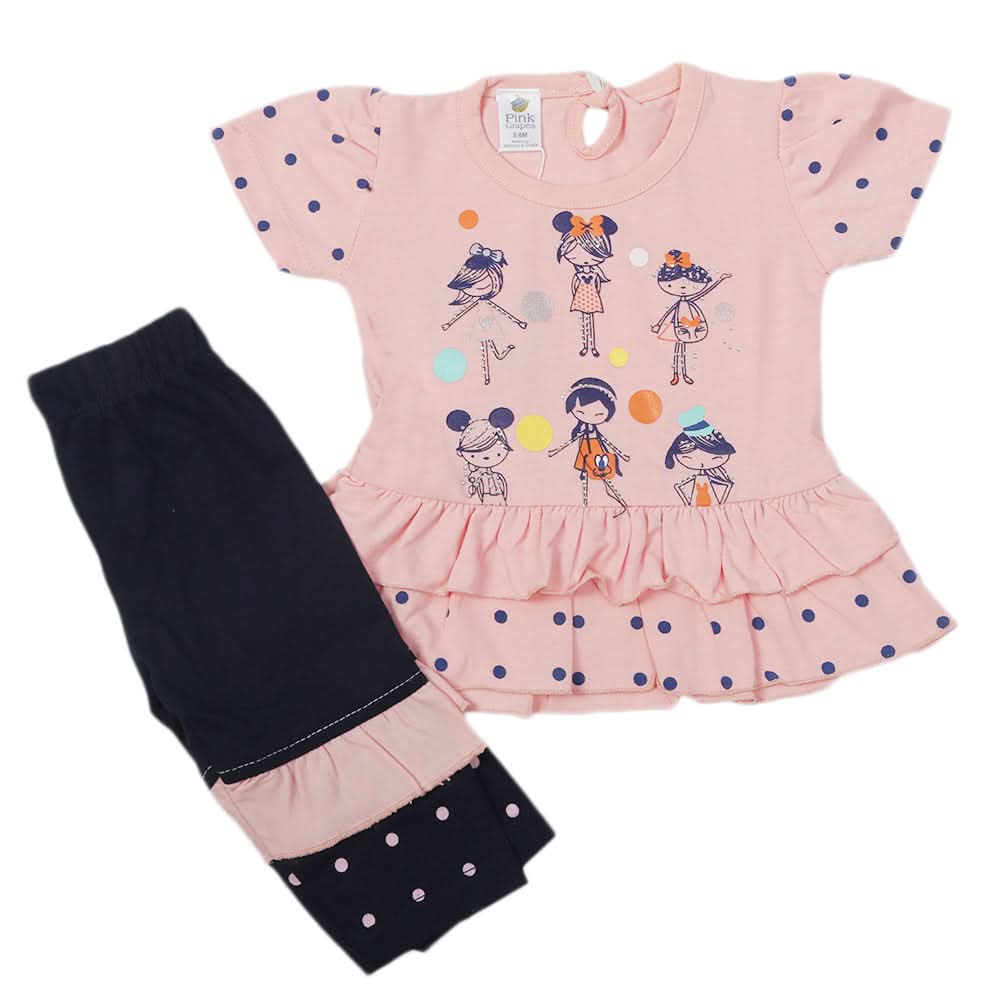 Newborn Girls Half Sleeves Suit - Pink, Kids, Newborn Girls Sets And Suits, Chase Value, Chase Value