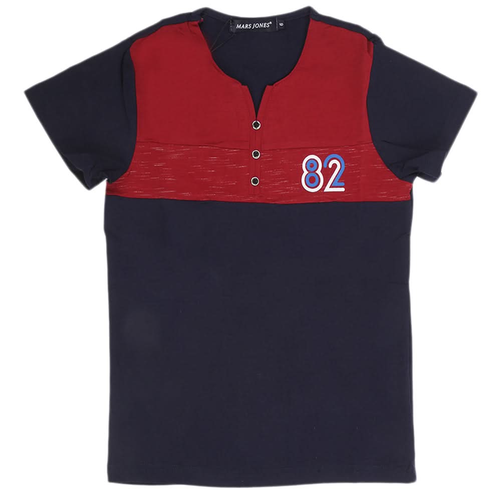 Boys Half Sleeves Round Neck T-Shirt - Maroon, Kids, Boys T-Shirts, Chase Value, Chase Value