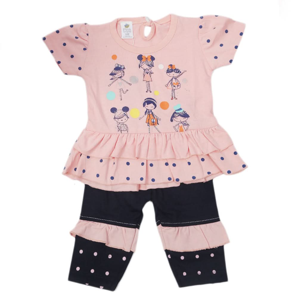 Newborn Girls Half Sleeves Suit - Pink, Kids, Newborn Girls Sets And Suits, Chase Value, Chase Value