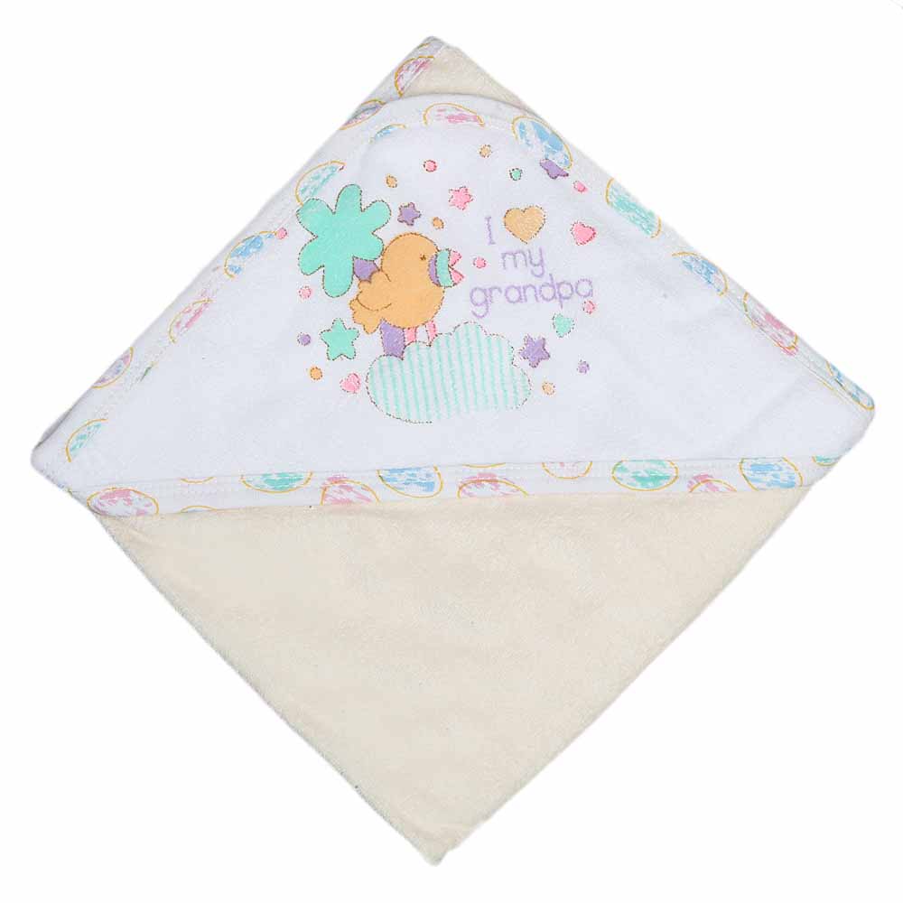 Newborn Baby Bath Towel -  Off White, Kids, Bath Accessories, Chase Value, Chase Value