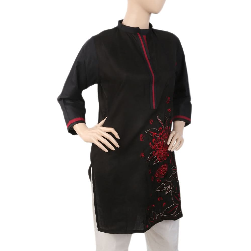 Women's Embroidered Kurti - Black, Women, Ready Kurtis, Chase Value, Chase Value