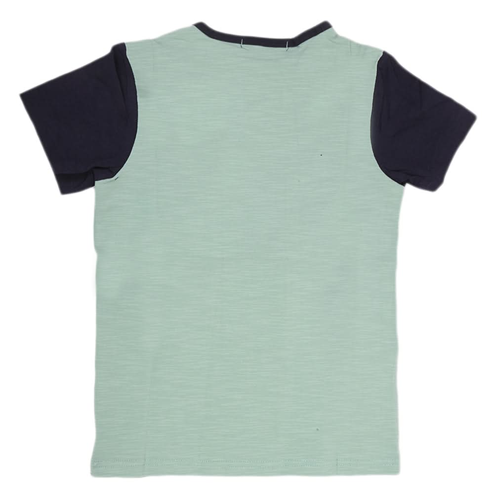 Boys Half Sleeves Round Neck T-Shirt - Green, Kids, Boys T-Shirts, Chase Value, Chase Value