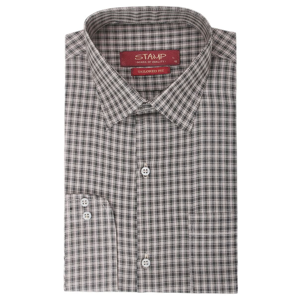 Men's Formal Check Shirt - Grayish Brown, Men, Shirts, Chase Value, Chase Value