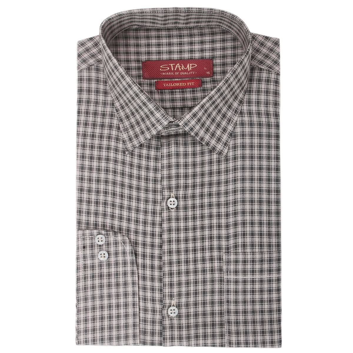 Men's Formal Check Shirt - Grayish Brown, Men, Shirts, Chase Value, Chase Value