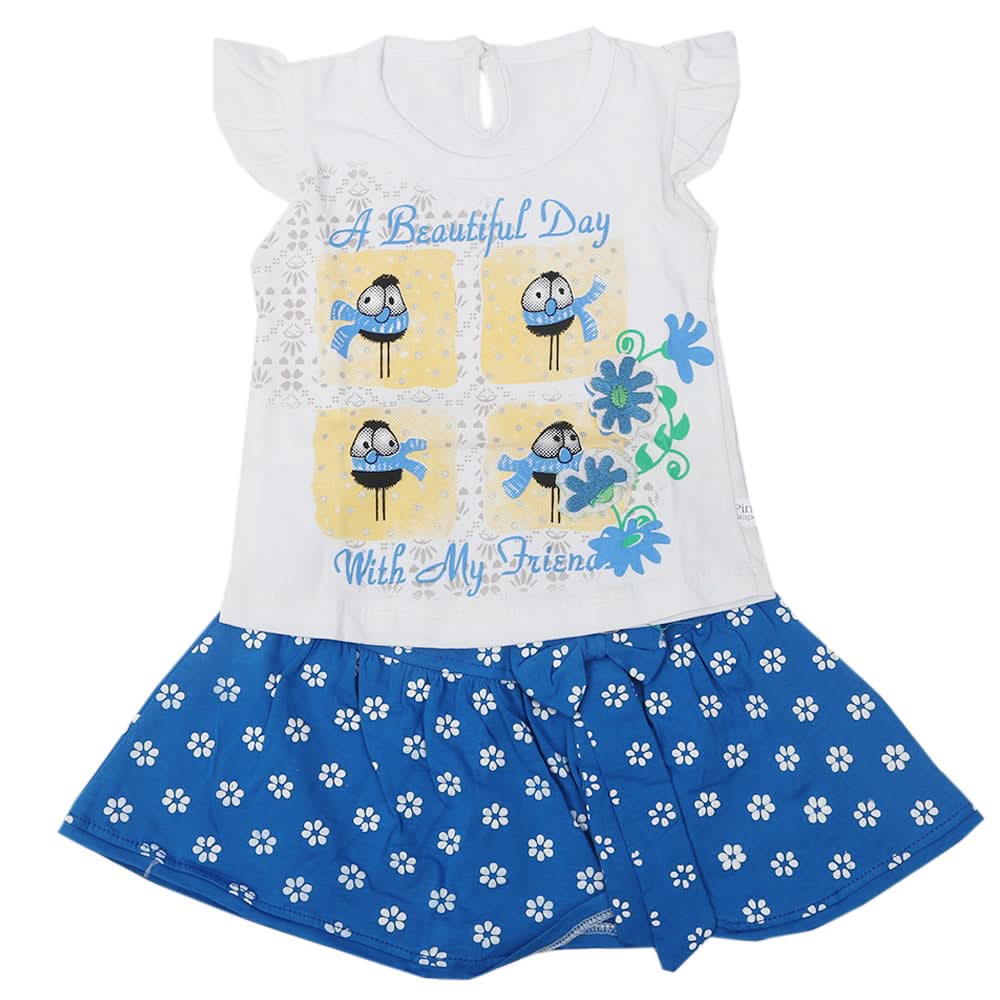 Newborn Girls Half Sleeves Suit - Blue, Kids, Newborn Girls Sets And Suits, Chase Value, Chase Value