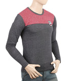 Men's Full Sleeves T-Shirt - Maroon & Black, Men, T-Shirts And Polos, Chase Value, Chase Value