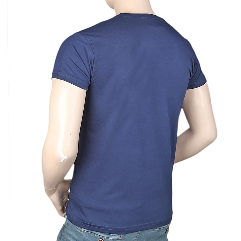 Men's Slim Fit Printed T-Shirt - Navy Blue, Men, T-Shirts And Polos, Chase Value, Chase Value