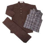Boys Shalwar Suits With Waistcoat - Coffee, Kids, Boys Shalwar Kameez, Chase Value, Chase Value