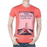 Men's Slim Fit Printed T-Shirt - Peach, Men, T-Shirts And Polos, Chase Value, Chase Value