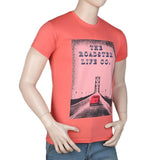 Men's Slim Fit Printed T-Shirt - Peach, Men, T-Shirts And Polos, Chase Value, Chase Value
