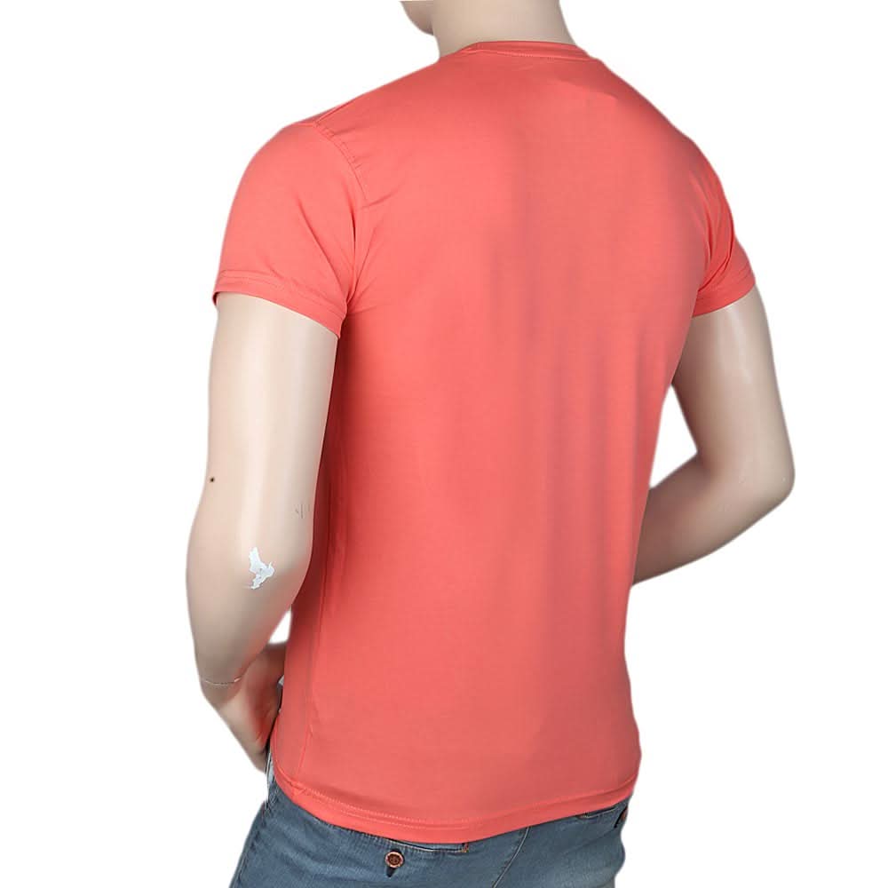 Men's Slim Fit Printed T-Shirt - Peach, Men, T-Shirts And Polos, Chase Value, Chase Value