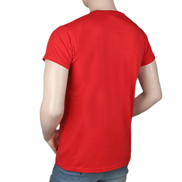 Men's Slim Fit Printed T-Shirt -Red, Men, T-Shirts And Polos, Chase Value, Chase Value