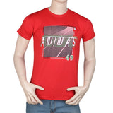 Men's Slim Fit Printed T-Shirt -Red, Men, T-Shirts And Polos, Chase Value, Chase Value