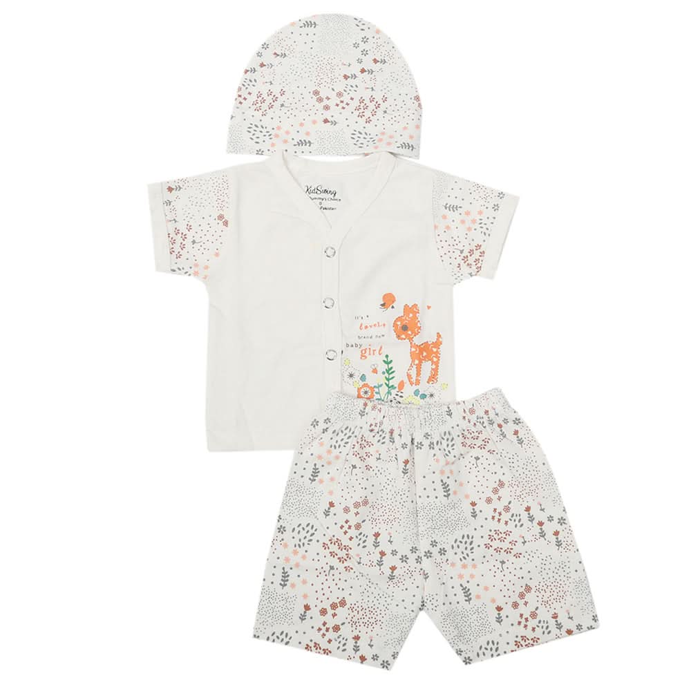 Newborn Boys Half Sleeves Suit - White, Kids, Newborn Boys Sets And Suits, Chase Value, Chase Value