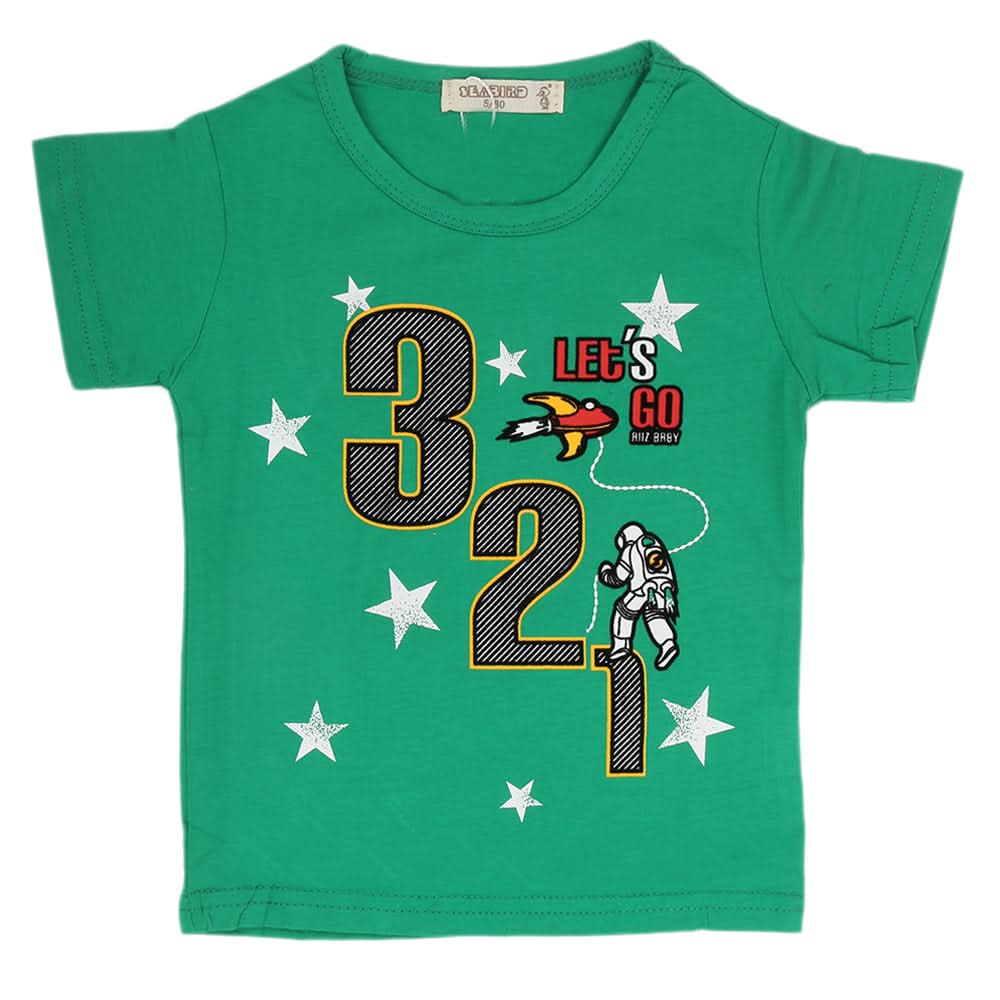 Boys Half Sleeves T-Shirt - Green, Kids, Boys T-Shirts, Chase Value, Chase Value