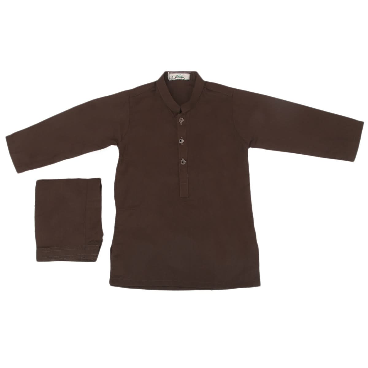 Boys Shalwar Suits With Waistcoat - Dark Brown, Kids, Boys Shalwar Kameez, Chase Value, Chase Value