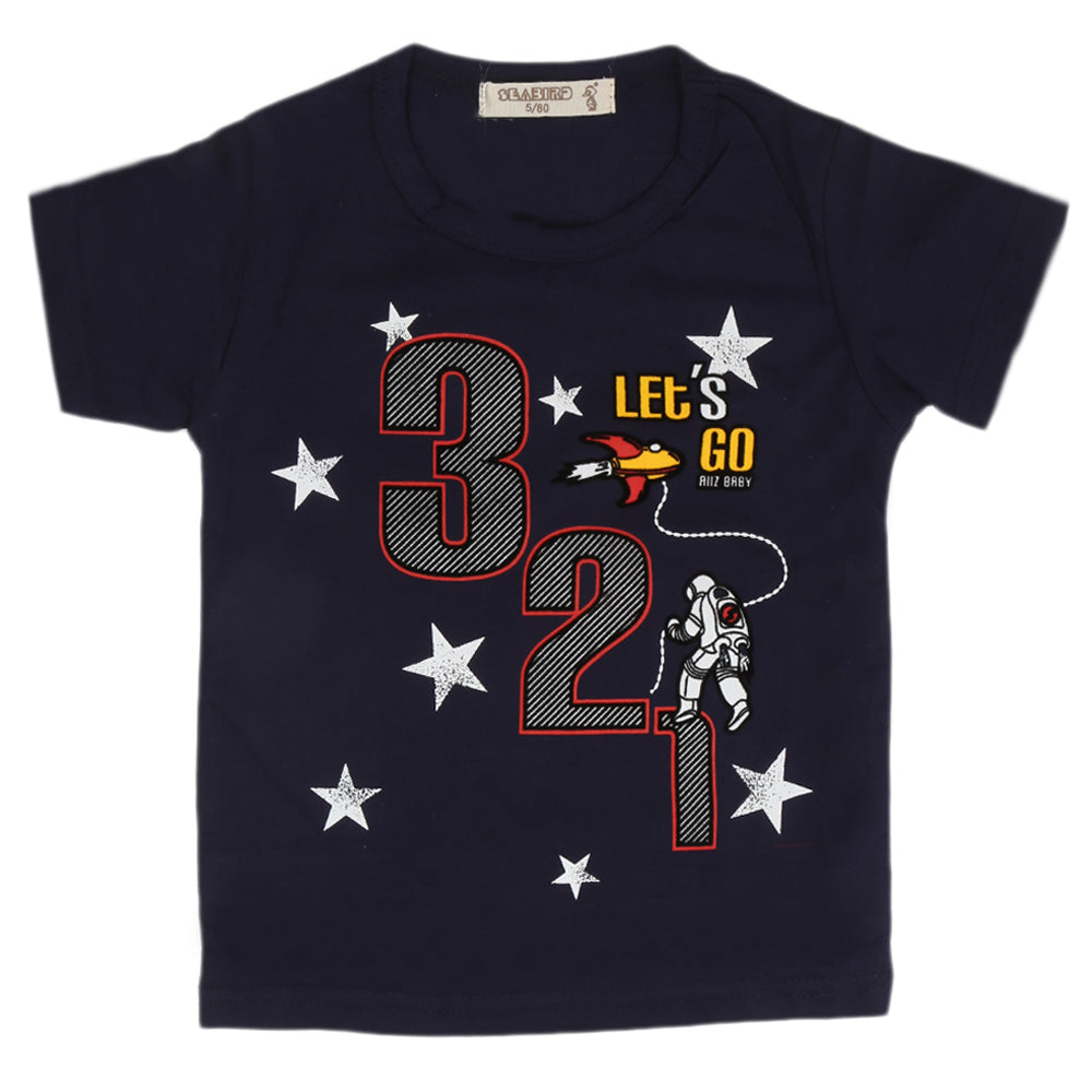 Boys Half Sleeves T-Shirt - Navy Blue, Kids, Boys T-Shirts, Chase Value, Chase Value
