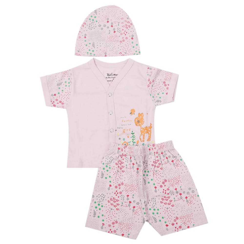 Newborn Boys Half Sleeves Suit - Pink, Kids, Newborn Boys Sets And Suits, Chase Value, Chase Value