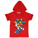 Boys Half Sleeves Hooded T-Shirt - Red, Kids, Boys T-Shirts, Chase Value, Chase Value