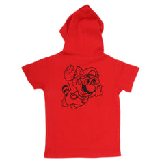 Boys Half Sleeves Hooded T-Shirt - Red, Kids, Boys T-Shirts, Chase Value, Chase Value