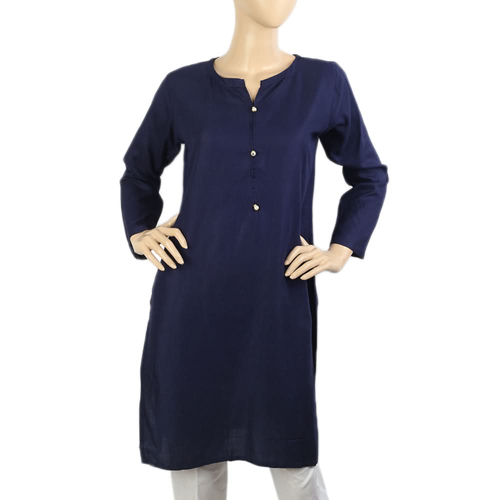 Women's Plain Kurti - Navy Blue, Women Ready Kurtis, Chase Value, Chase Value