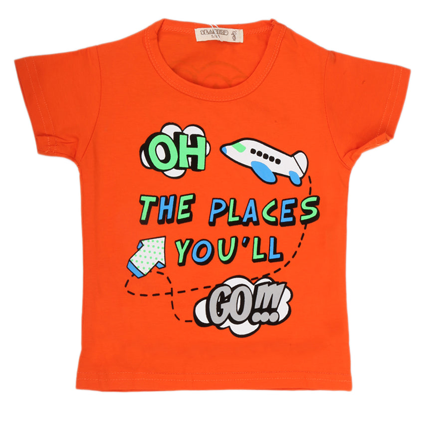 Boys Half Sleeves T-Shirt - Orange, Kids, Boys T-Shirts, Chase Value, Chase Value