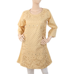 Women's Embroidered Kurti - Fawn, Women, Ready Kurtis, Chase Value, Chase Value