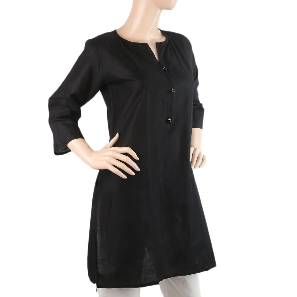 Womens Kurti Plain 5058-B - Black, Women, Ready Kurtis, Chase Value, Chase Value
