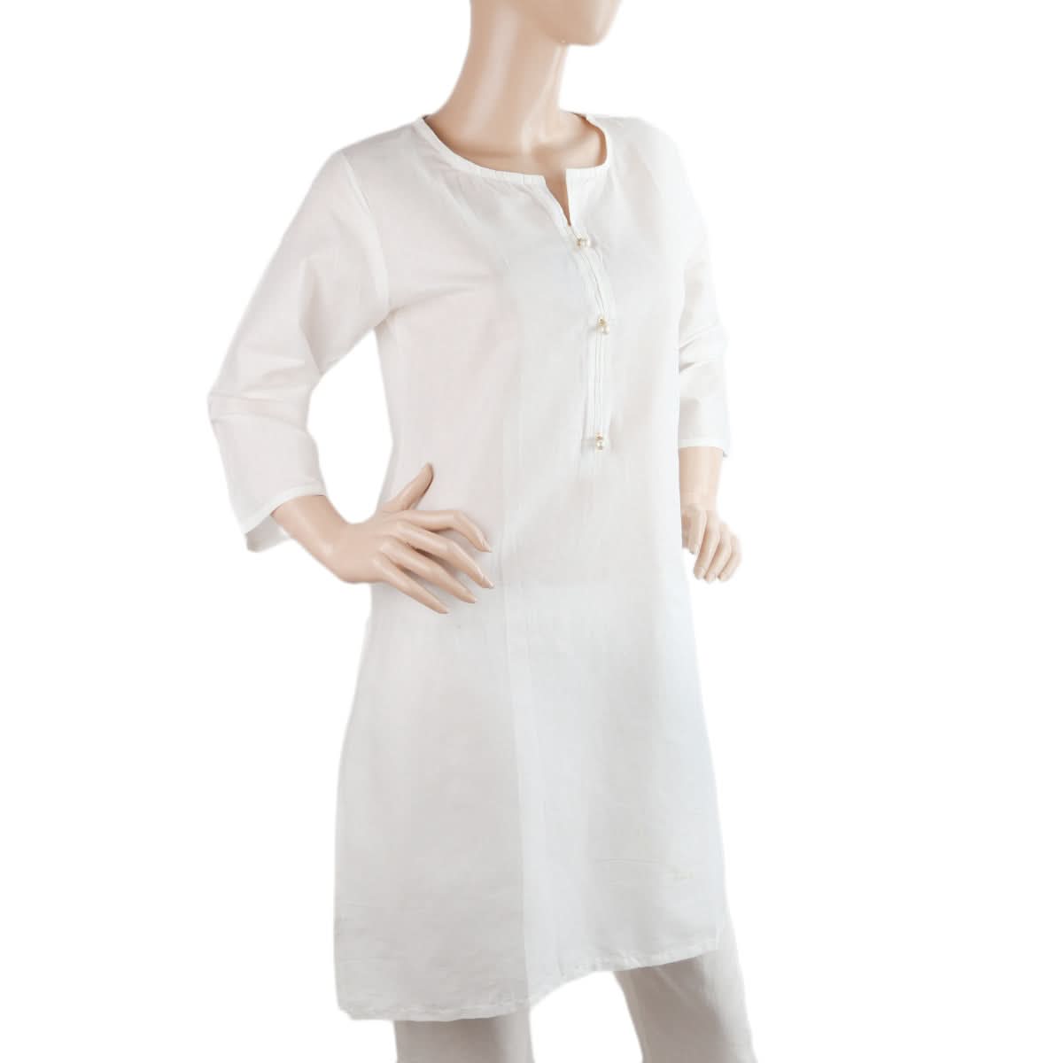 Women's Plain Kurti - White, Women, Ready Kurtis, Chase Value, Chase Value