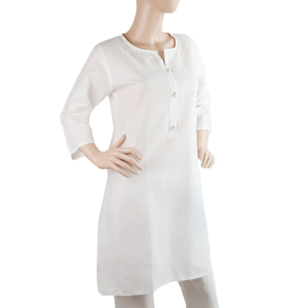 Women's Plain Kurti - White, Women, Ready Kurtis, Chase Value, Chase Value