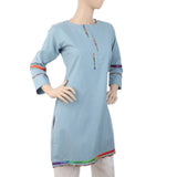 Women's Kurti - Steel Blue, Women, Ready Kurtis, Chase Value, Chase Value