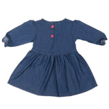 Girls Embroidered Denim Frock- Dark Blue, Girls Apparel, Chase Value, Chase Value