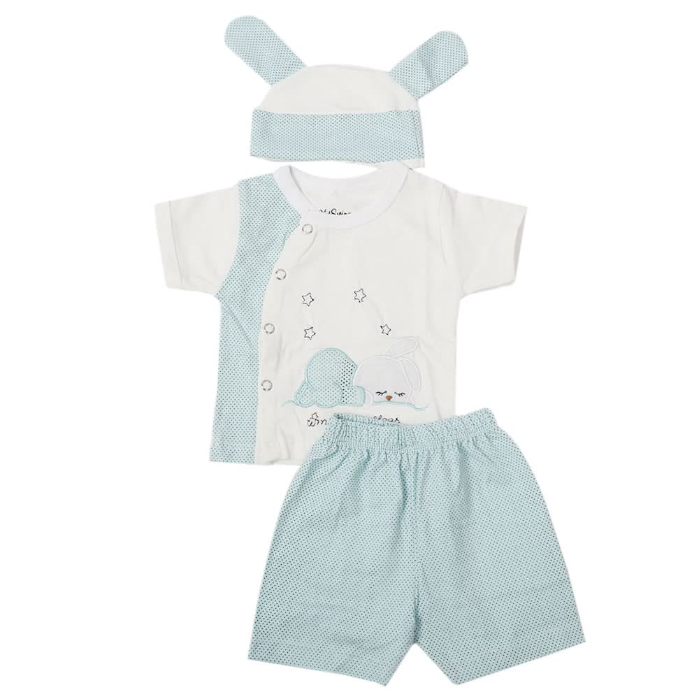 Newborn Boys Half Sleeves Suit - Cyan, Kids, Newborn Boys Sets And Suits, Chase Value, Chase Value