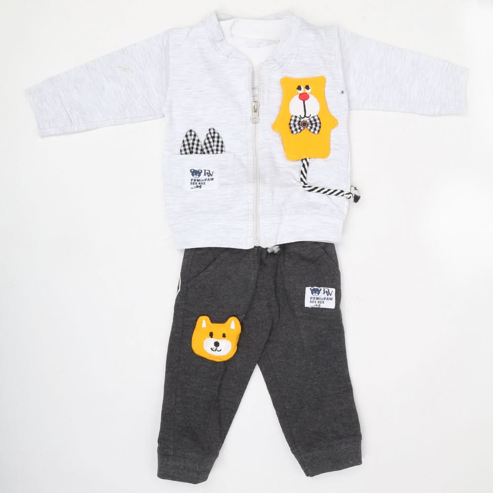 Newborn Boys Full Sleeves Suit - Light Grey, Kids, NB Boys Sets And Suits, Chase Value, Chase Value
