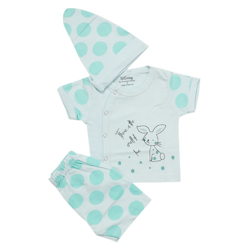 Newborn Boys Half Sleeves Suit - Cyan, Kids, Newborn Boys Sets And Suits, Chase Value, Chase Value