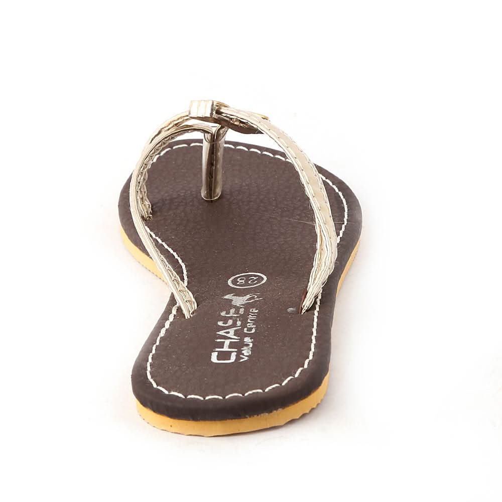 Girls Slipper B-02 - Golden, Kids, Girls Slippers, Chase Value, Chase Value
