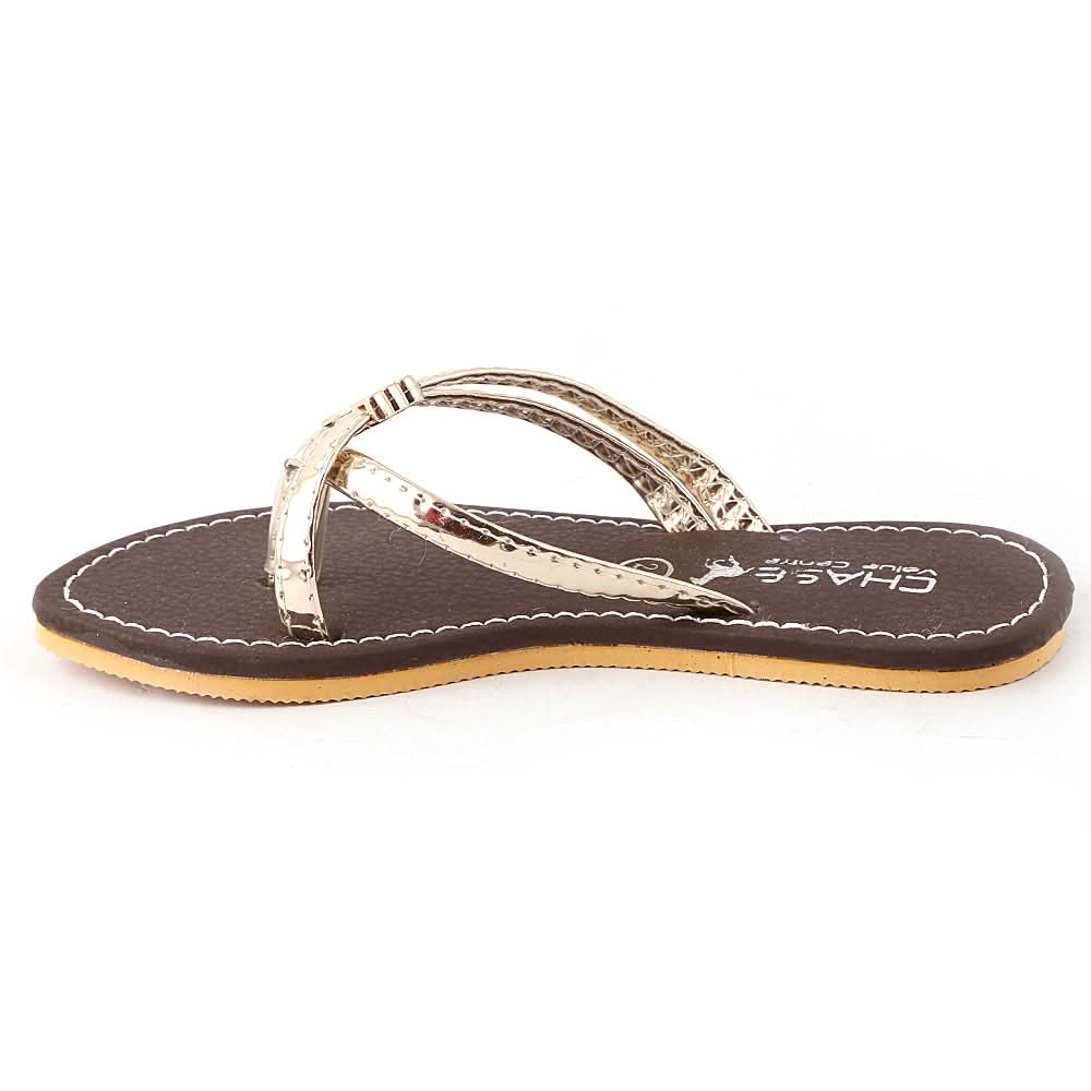 Girls Slipper B-02 - Golden, Kids, Girls Slippers, Chase Value, Chase Value