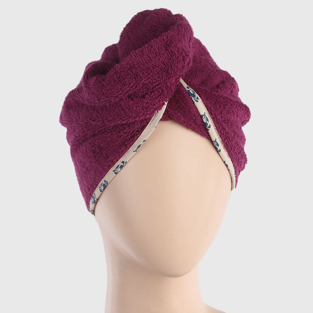 Women's Bath Towel Cap 23x9cm - Dark Purple, Home & Lifestyle, Bath Towels, Chase Value, Chase Value