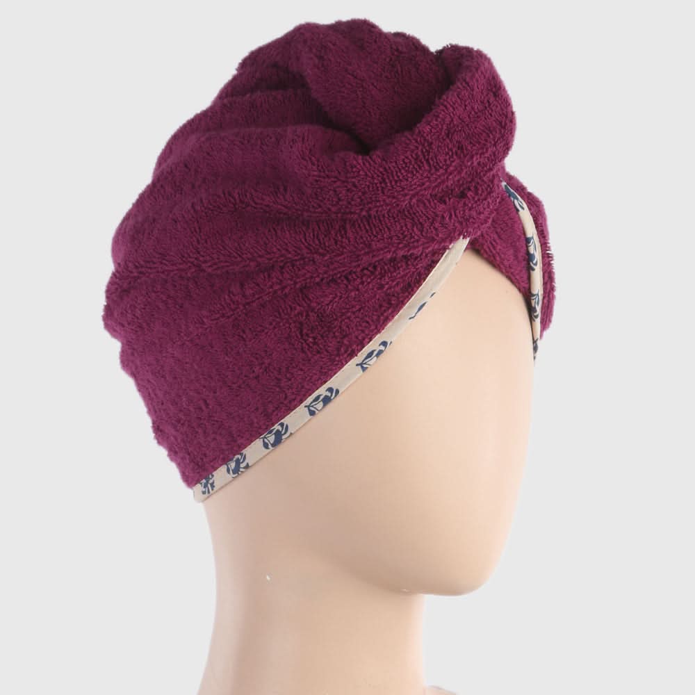 Women's Bath Towel Cap 23x9cm - Dark Purple, Home & Lifestyle, Bath Towels, Chase Value, Chase Value