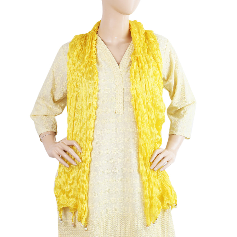 Women's Scarves With Pearls - Yellow, Women, Dupatta, Chase Value, Chase Value